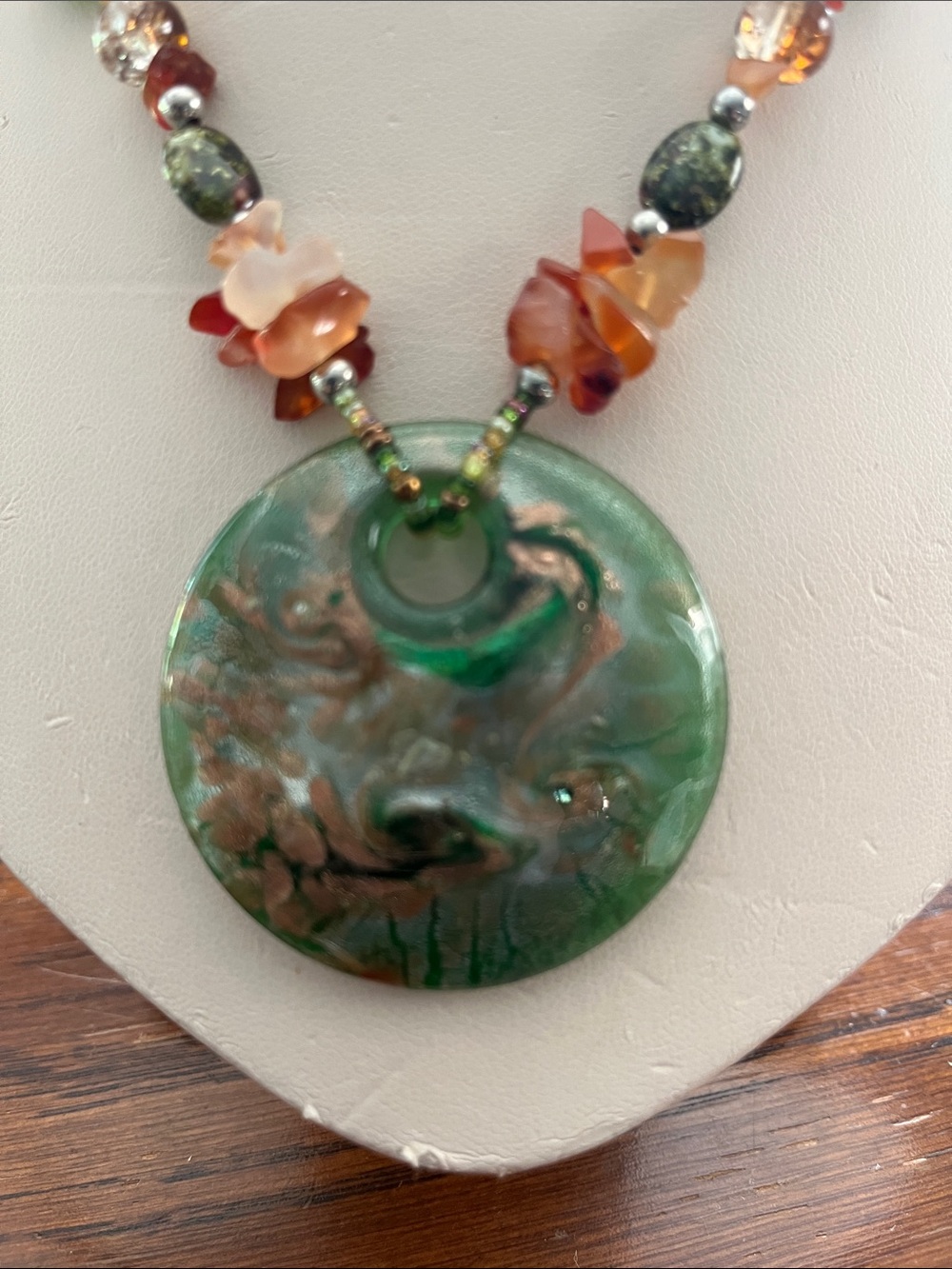 Italian Murano glass necklace with earrings. - Picture 2 of 3